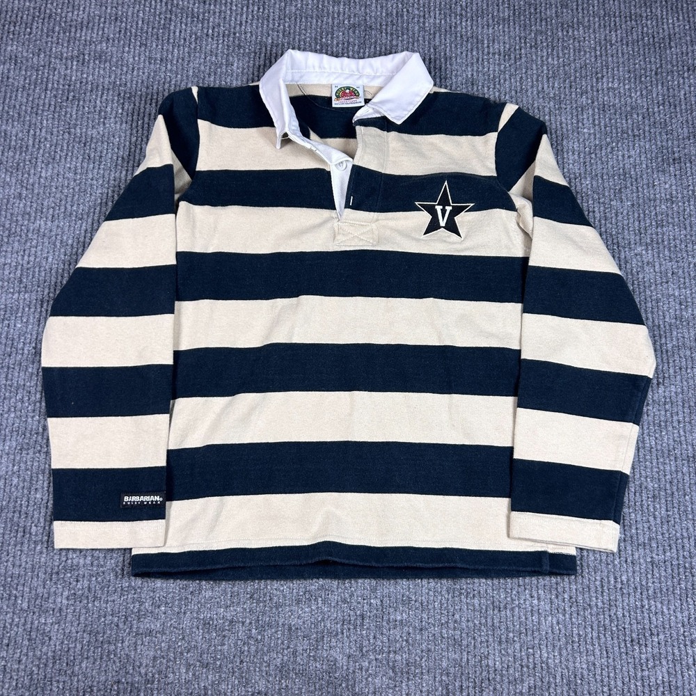 Barbarian Rugby Shirt Womens Medium Multicolor Striped Preshrunk Cotton Tennis